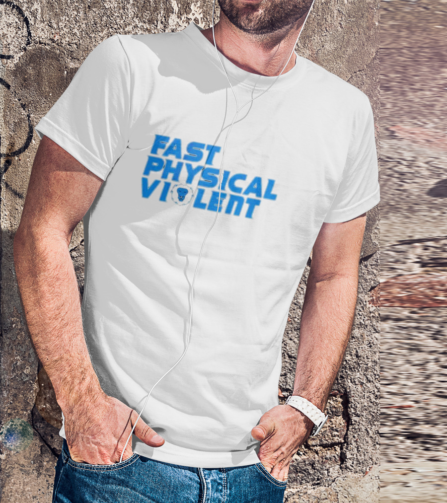 Detroit Football Fast Physical Violent Lion T-Shirt