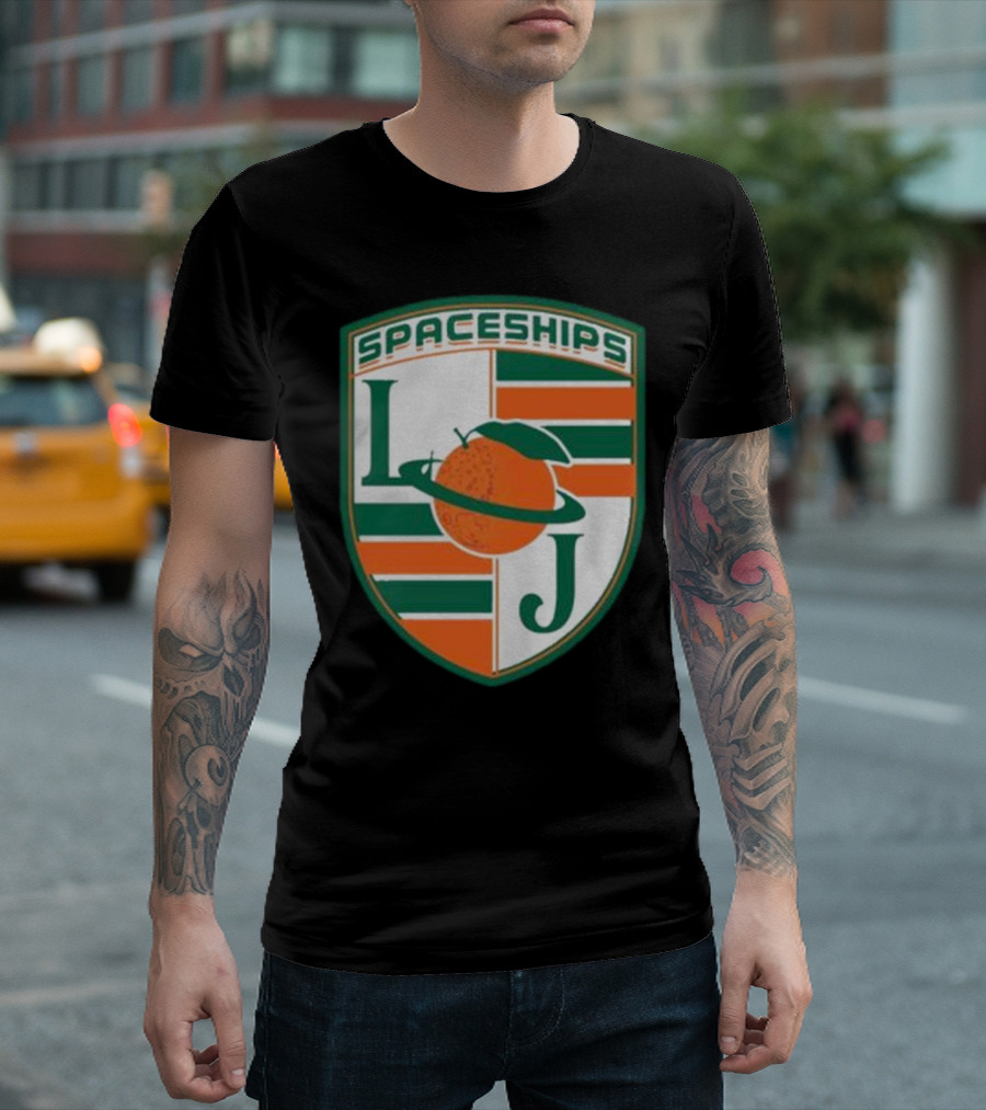 Larry June Spaceships LJ Badge Merch Clothing Store T-Shirt
