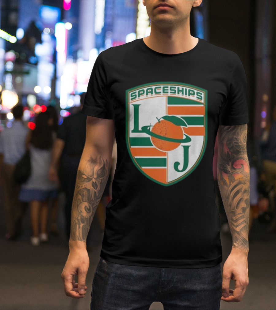 Larry June Spaceships LJ Badge Merch Clothing Store T-Shirt