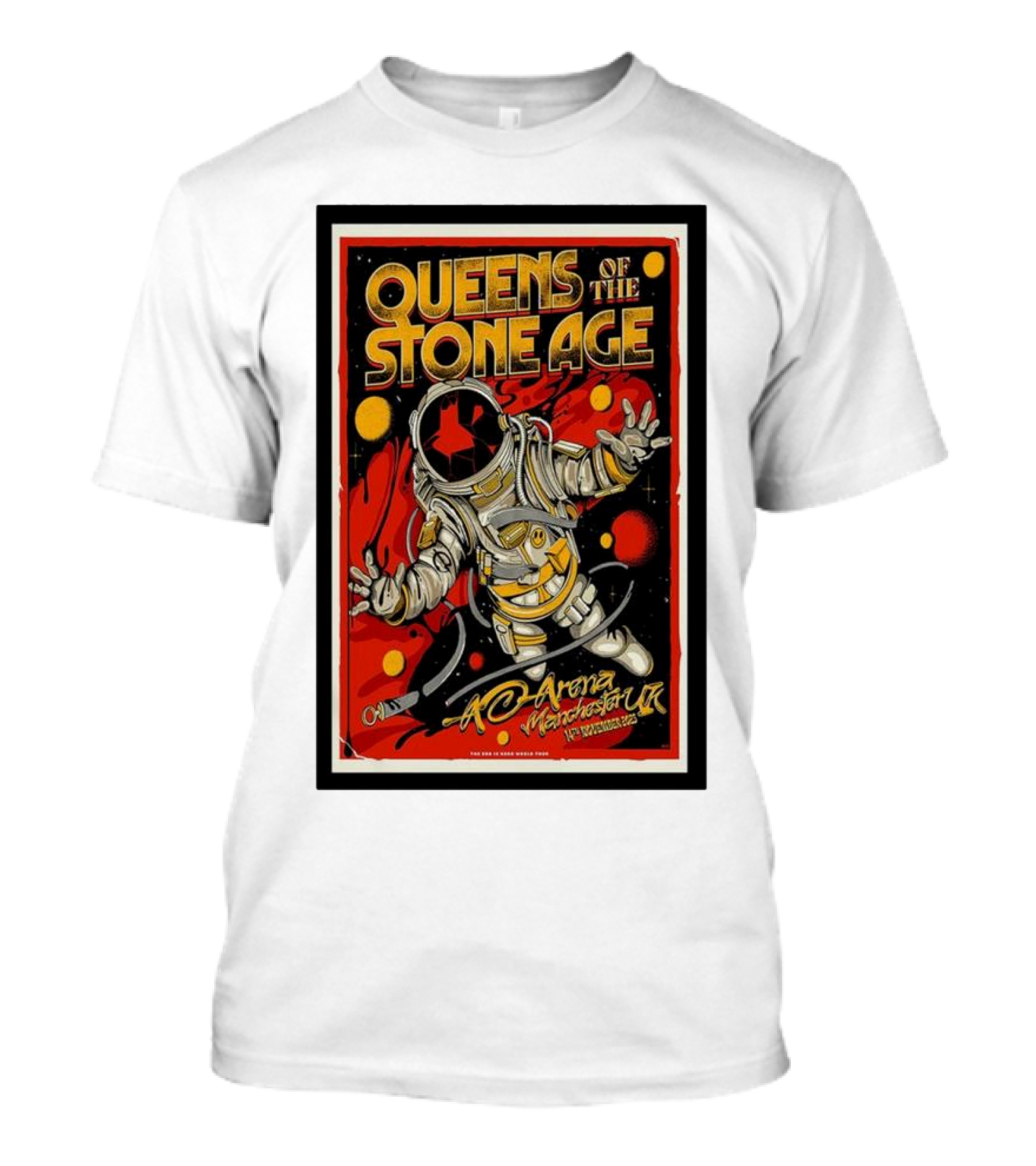 Queens Of The Stone Age AO Arena Manchester UK November 14 Astronaut Space T-Shirt