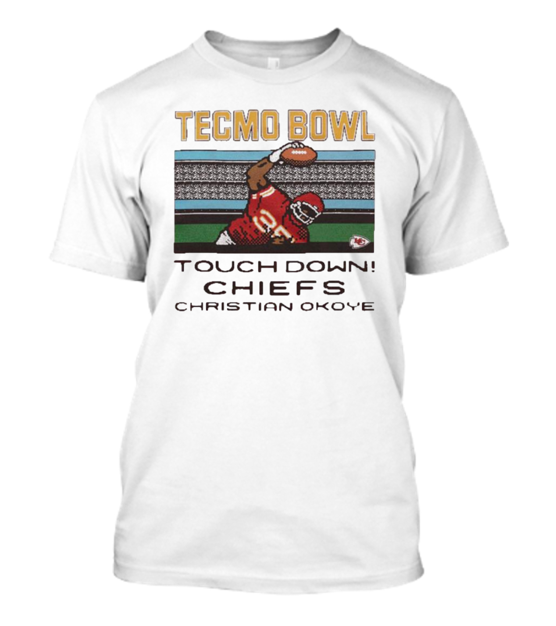 Tecmo Bowl Touchdown Chiefs Christian Okoye Retro Football Video Game Legend T-Shirt