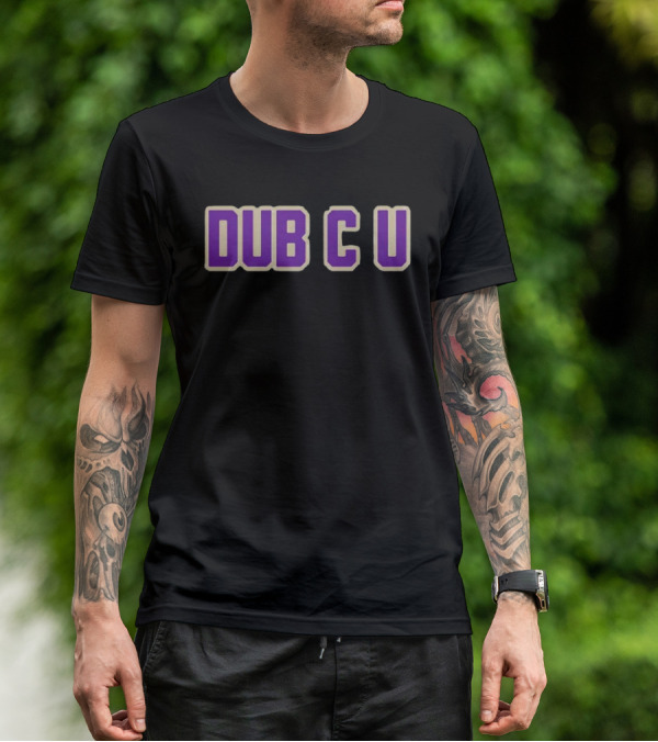 Dub C U Purple Block Letters T-Shirt