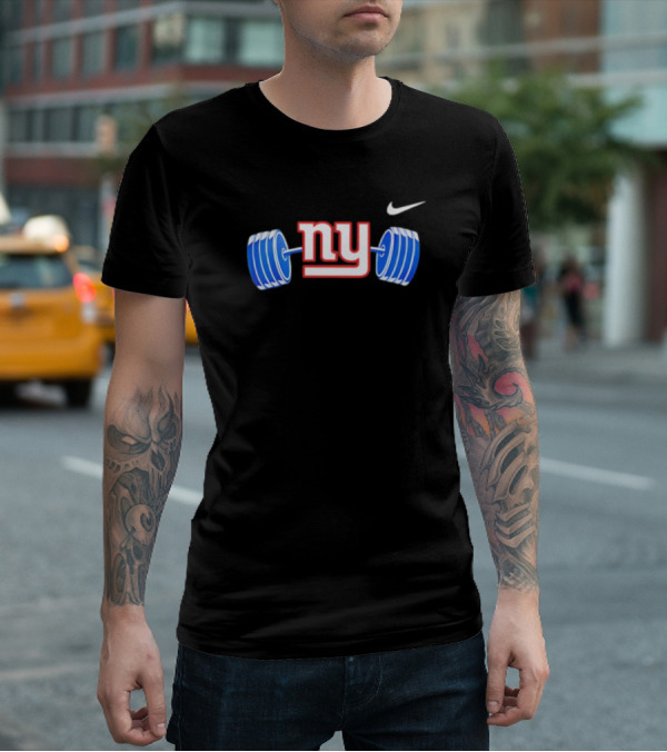 New York Giants NY Barbell T-Shirt