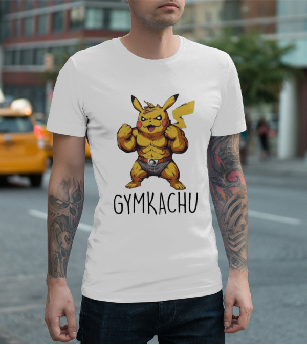 Pikachu Gymkachu Bodybuilder Fitness Pokémon T-Shirt