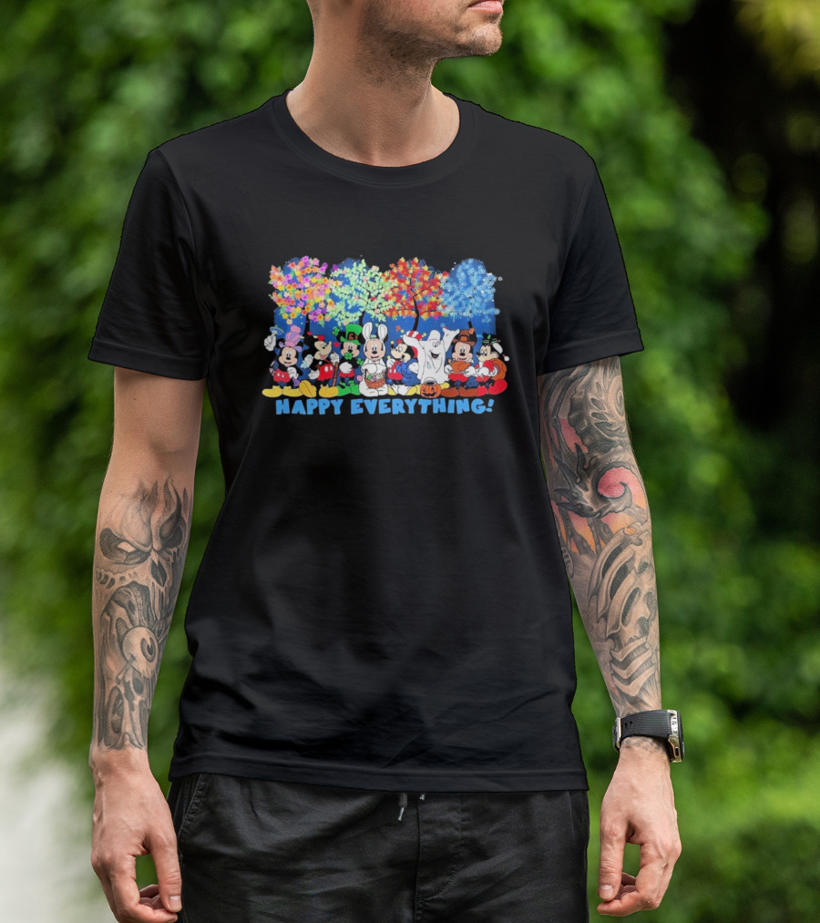 Mickey Mouse Happy Everything Seasons Celebrations T-Shirt
