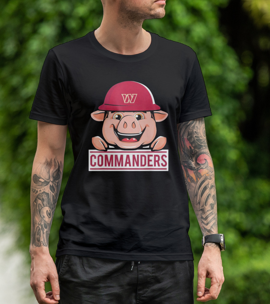 Commander Pig With Hard Hat T-Shirt
