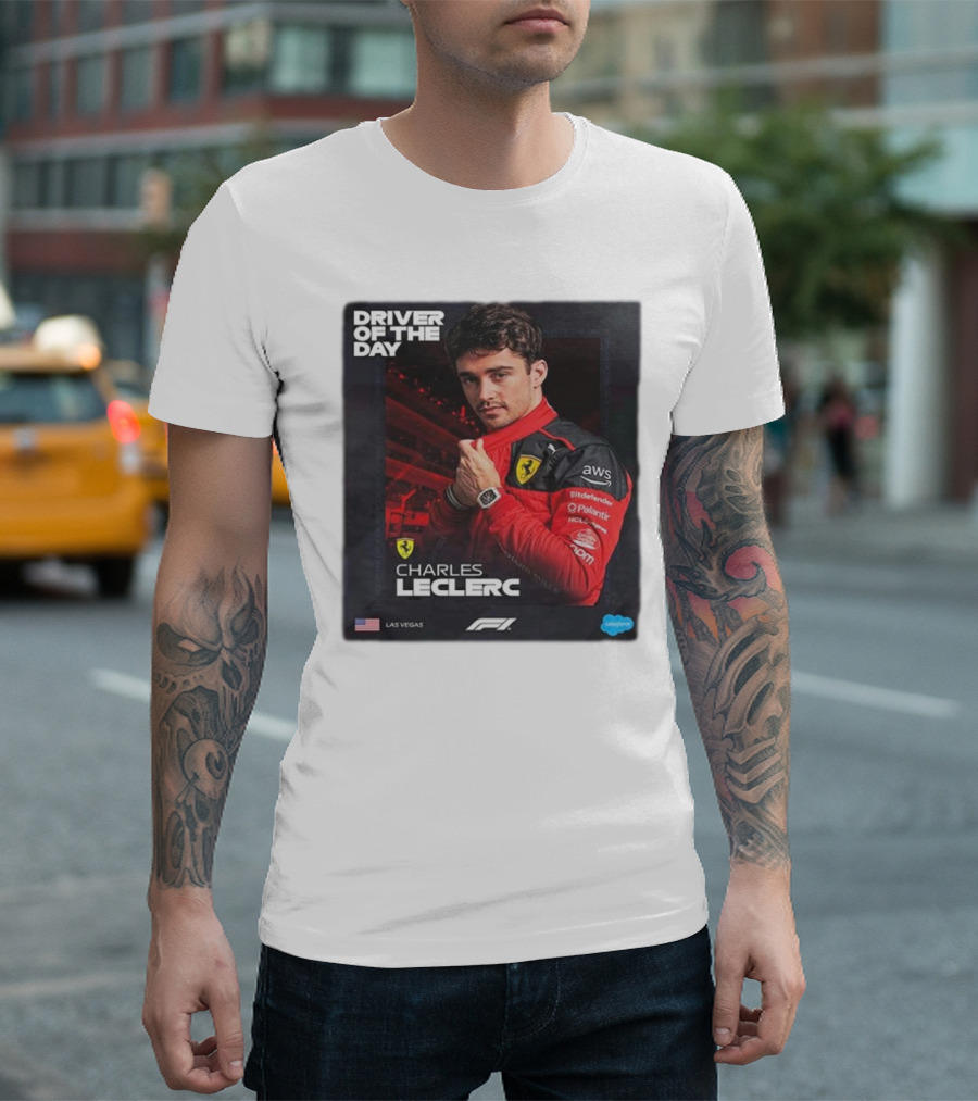 Charles Leclerc Driver of the Day Las Vegas GP F1 Ferrari Racing T-Shirt