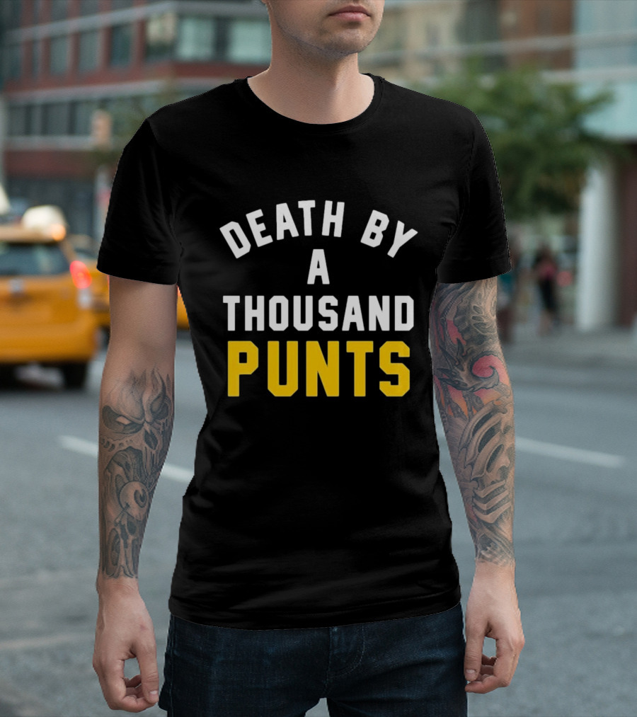 Death By A Thousand Punts Football Humor Sports Team Fan T-Shirt