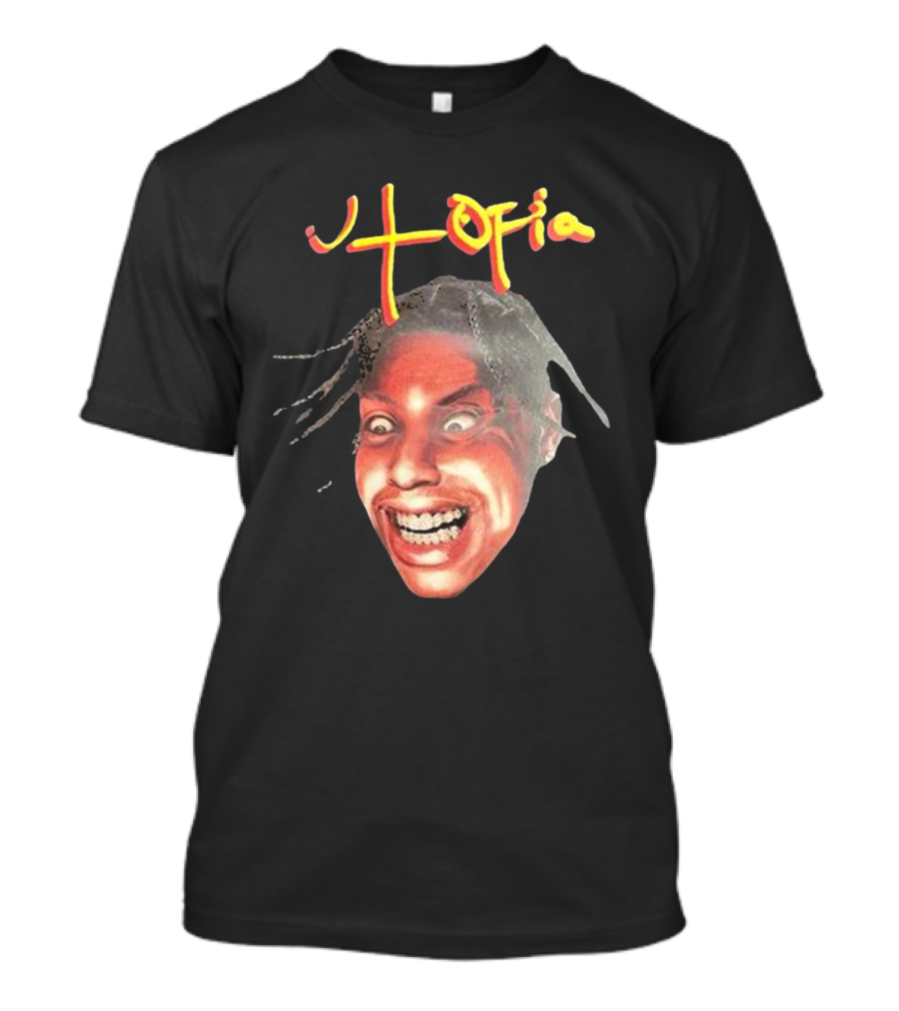 Travis Scott Utopia Grinning Face And Title T-Shirt