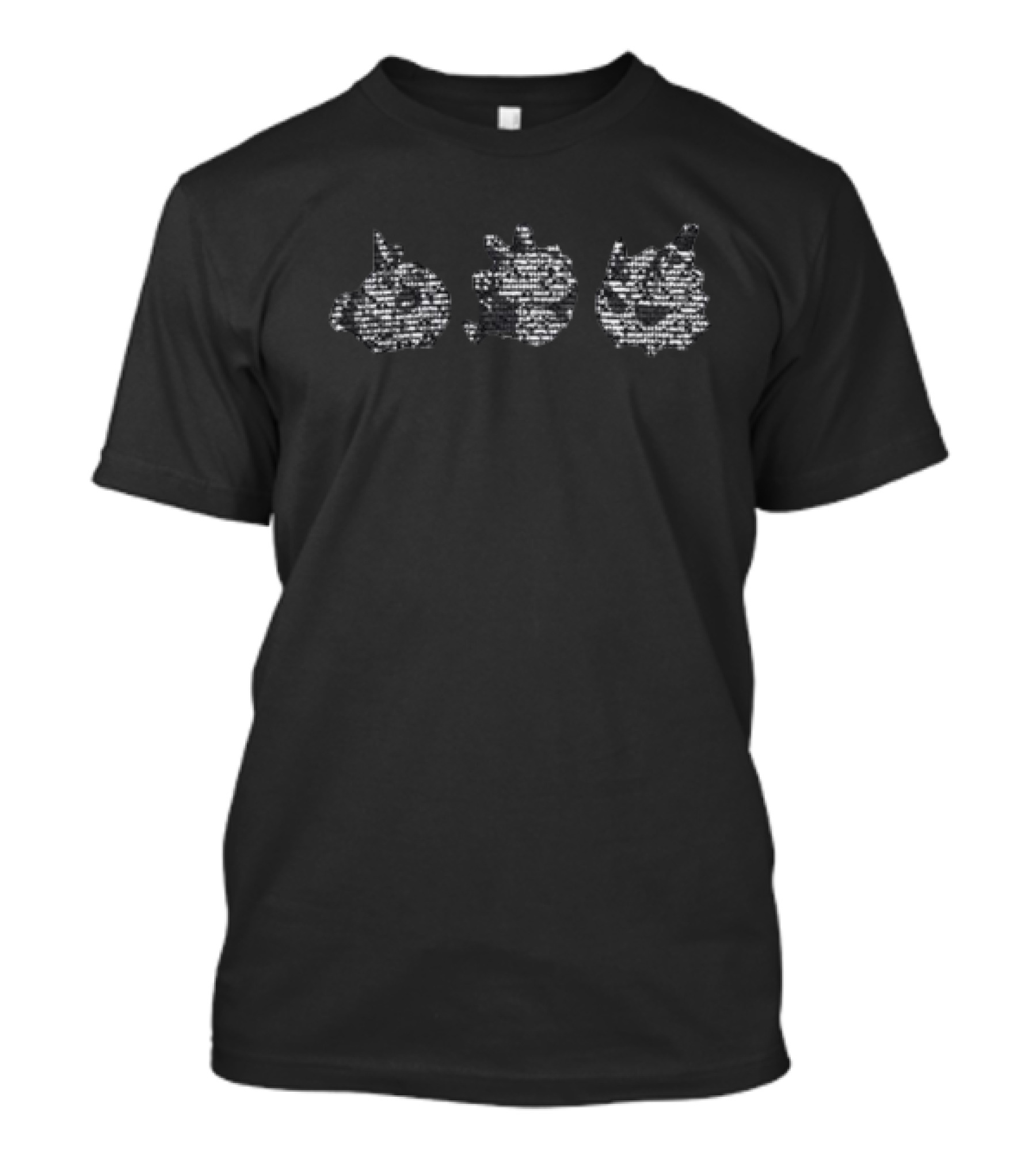 Code-Inspired Axie Characters In Digital T-Shirt