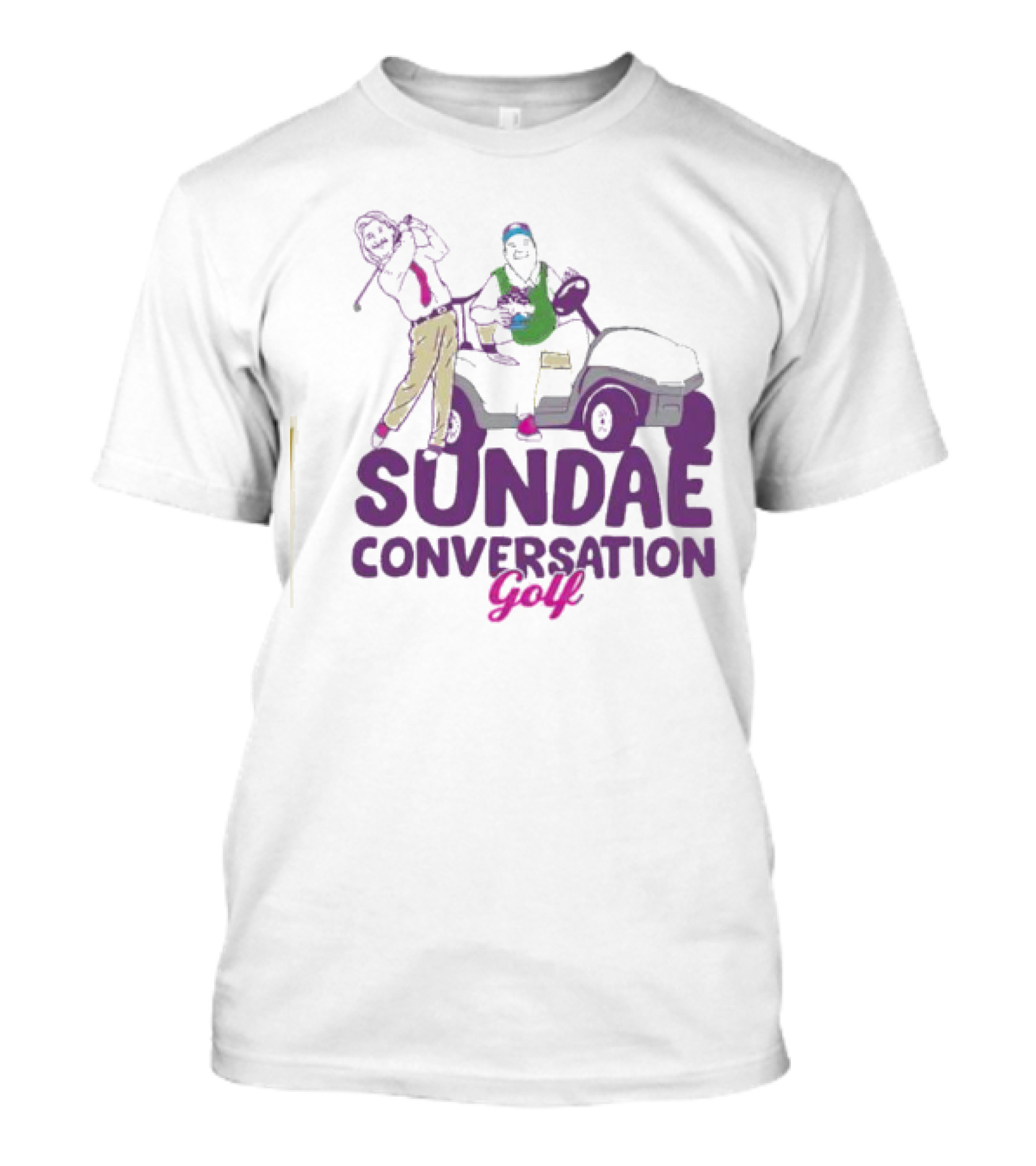 Sundae Conversation Golf Cart Humor Fun T-Shirt