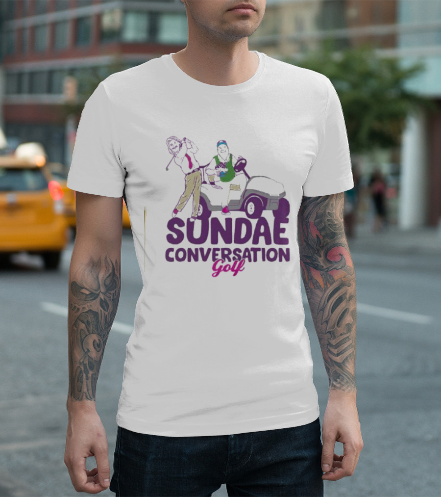 Sundae Conversation Golf Cart Humor Fun T-Shirt