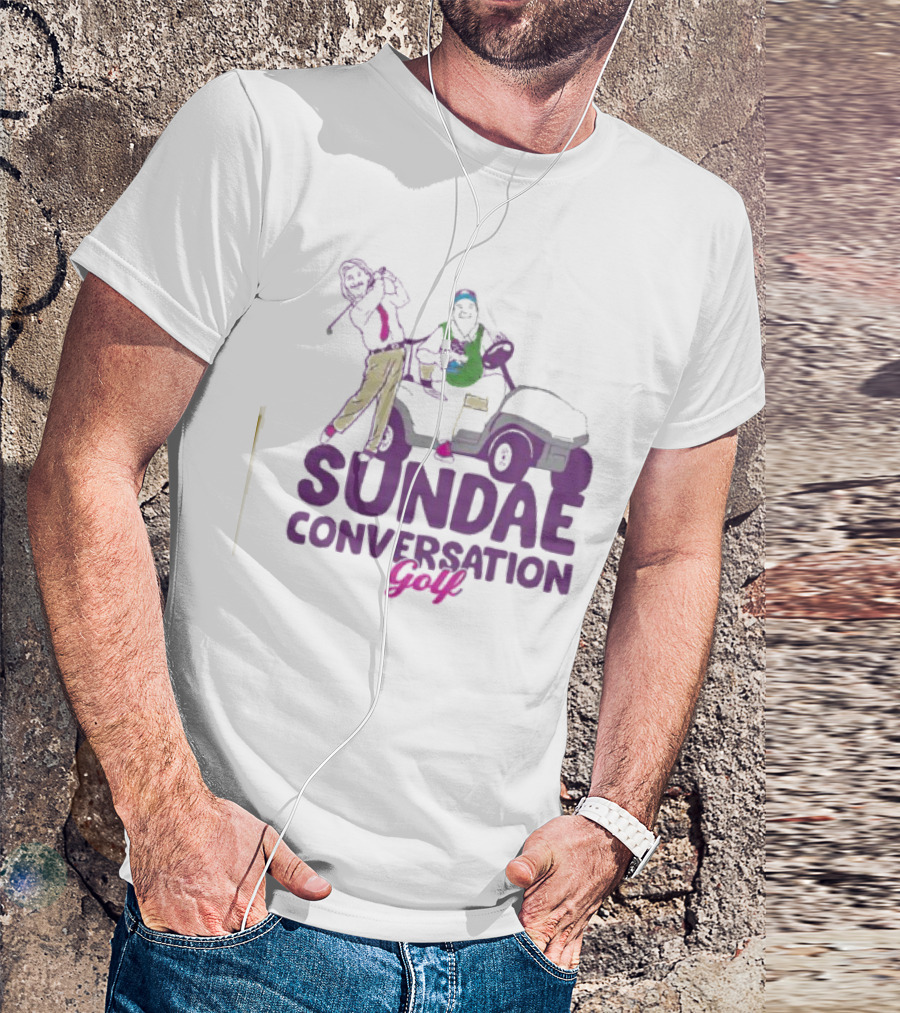 Sundae Conversation Golf Cart Humor Fun T-Shirt