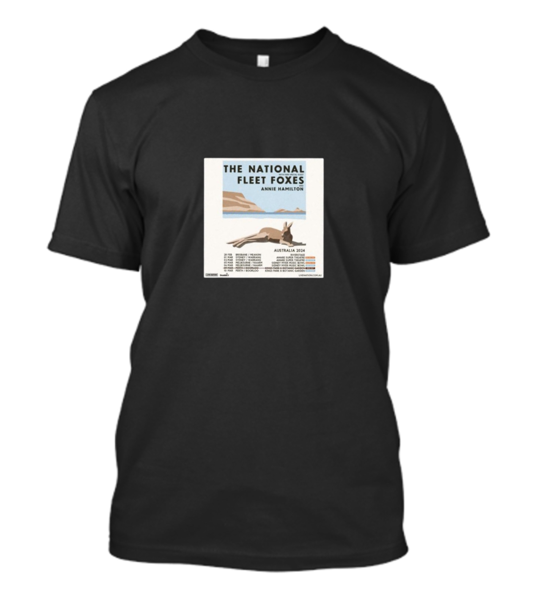 The National Fleet Foxes Annie Hamilton Australia 2024 Tour Dates T-Shirt