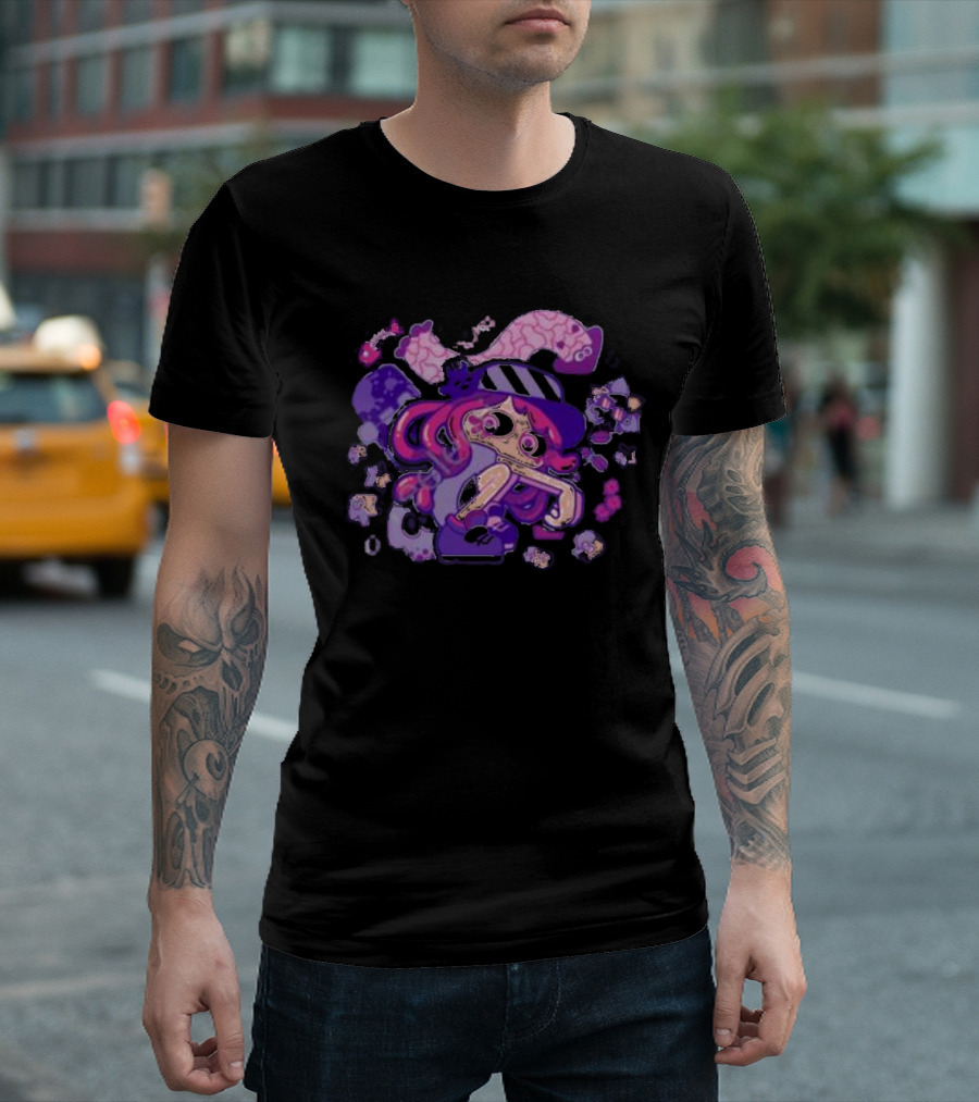 Theyetee Hotlantis Inkling Squid Girl Purple Splatoon T-Shirt