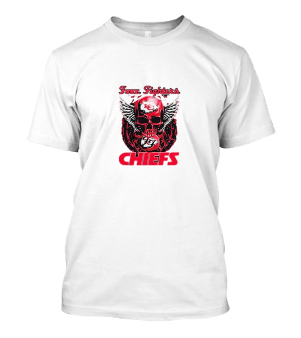 Fooz Fighters Kansas City Chiefs Skull Wings T-Shirt