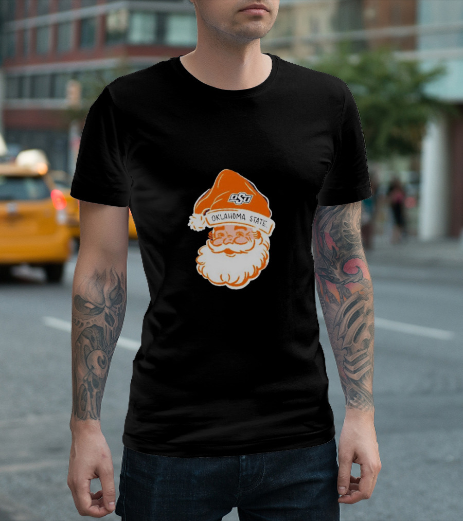 Oklahoma State Cowboys Santa Claus Christmas OSU Logo Hat T-Shirt