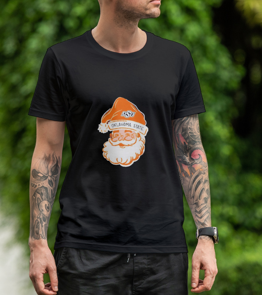 Oklahoma State Cowboys Santa Claus Christmas OSU Logo Hat T-Shirt
