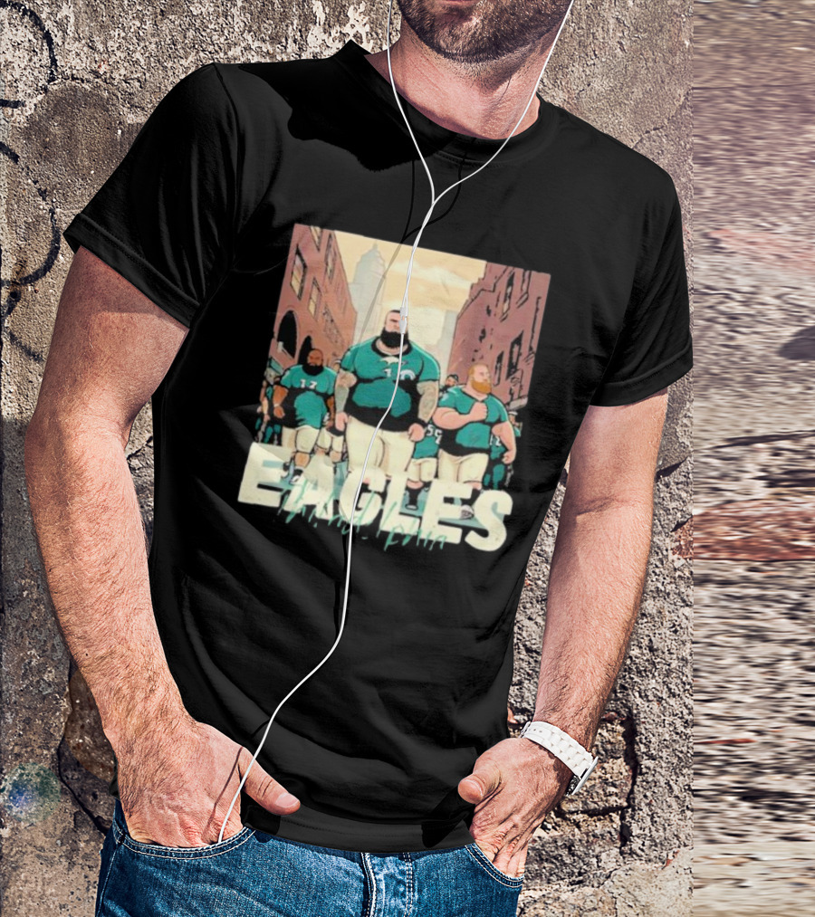 Eagles Philadelphia Players Strolling In City Streets T-Shirt