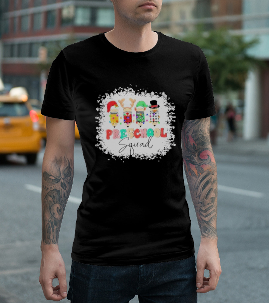 Preschool Squad Christmas Snowflake Festive Friends T-Shirt
