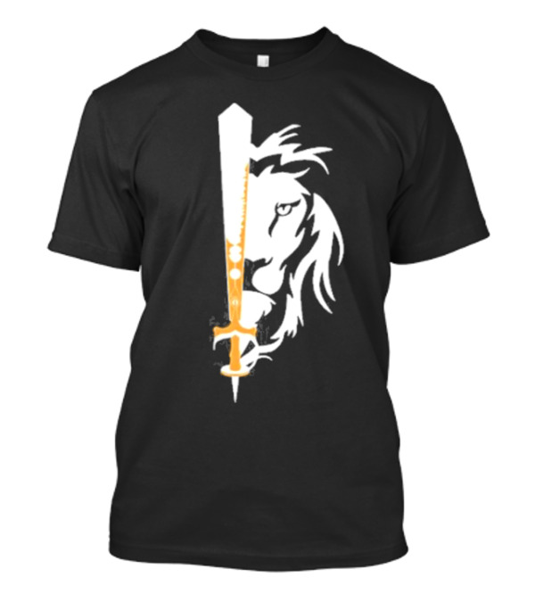 Real Sikh Lion And Sword Blackout Gold T-Shirt