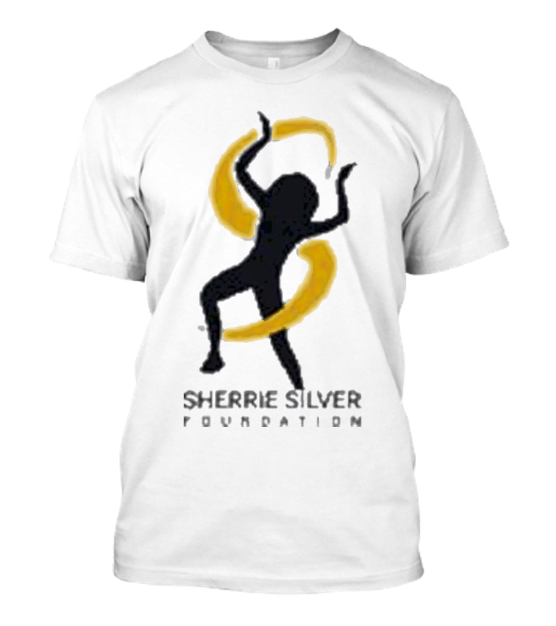 Sherrie Silver Foundation Dancing Figure With Yellow Swirls T-Shirt