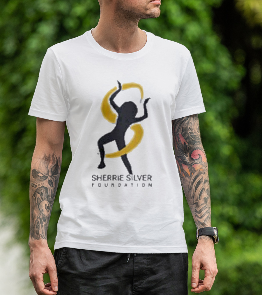 Sherrie Silver Foundation Dancing Figure With Yellow Swirls T-Shirt
