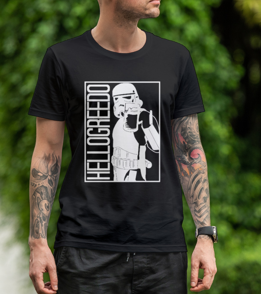 Star War HelloGreedo Stormtrooper Drinking Scene T-Shirt