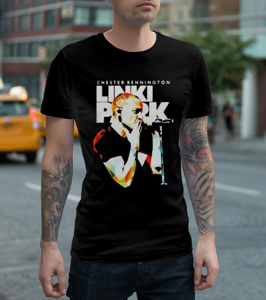 Chester Bennington Linkin Park Poly Art Mic Performance T-Shirt
