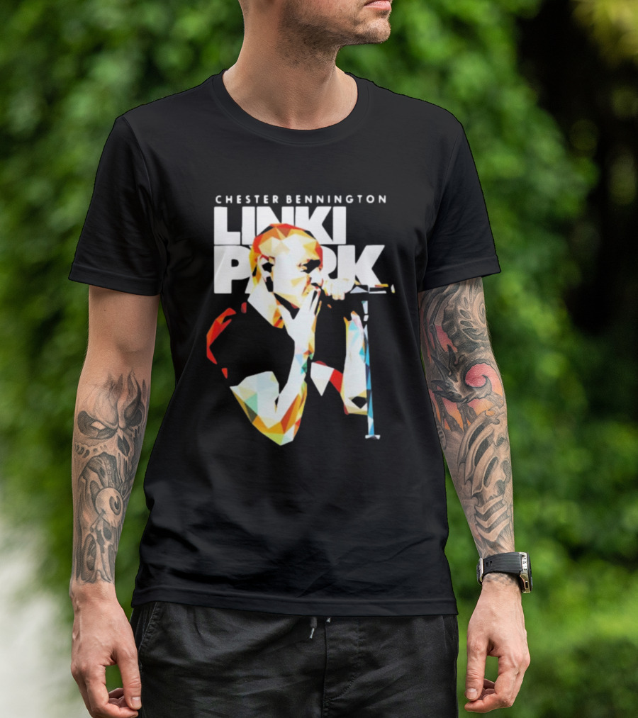 Chester Bennington Linkin Park Poly Art Mic Performance T-Shirt