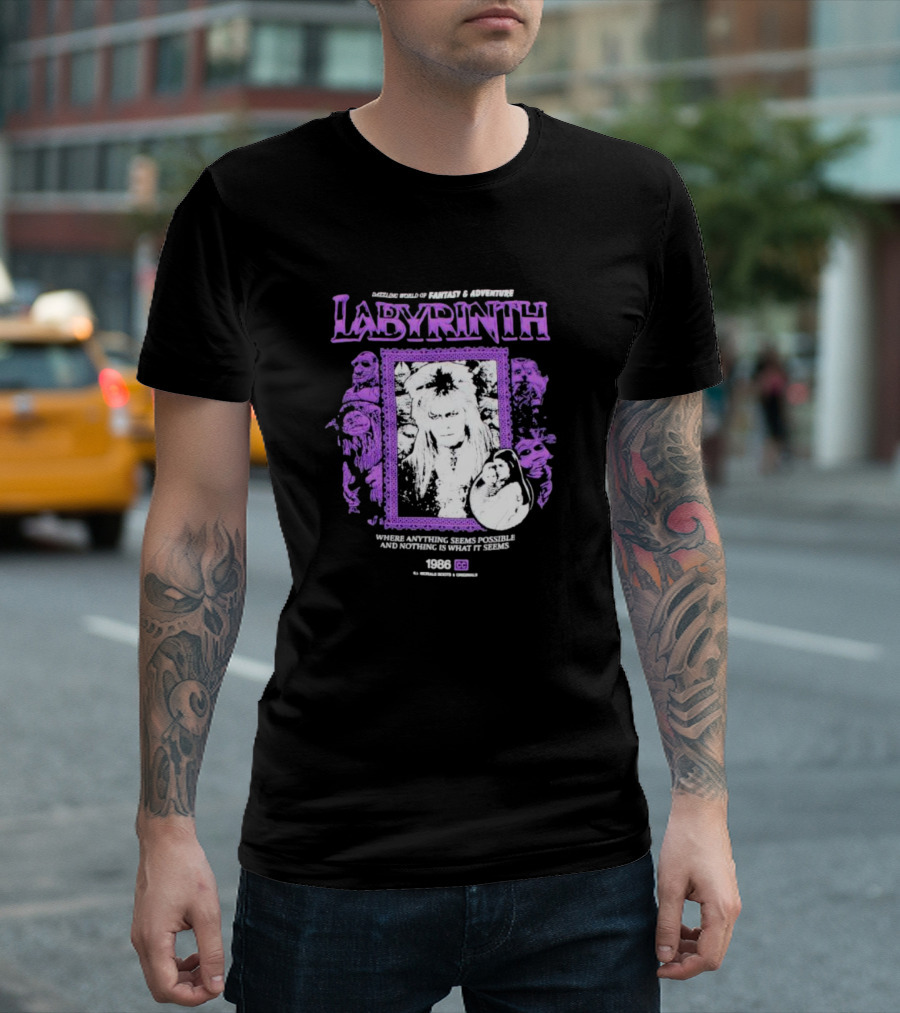 Dazzling World Of Fantasy And Adventure Labyrinth 1986 Where Anything Seems Possible And Nothing Is What It Seems T-Shirt
