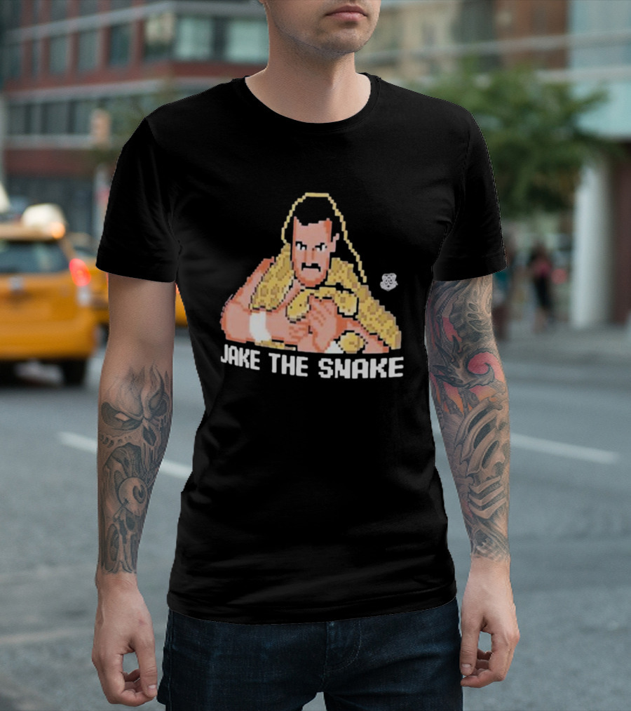 Jake The Snake Roberts 32-bit Pixel Art Ripple Junction T-Shirt