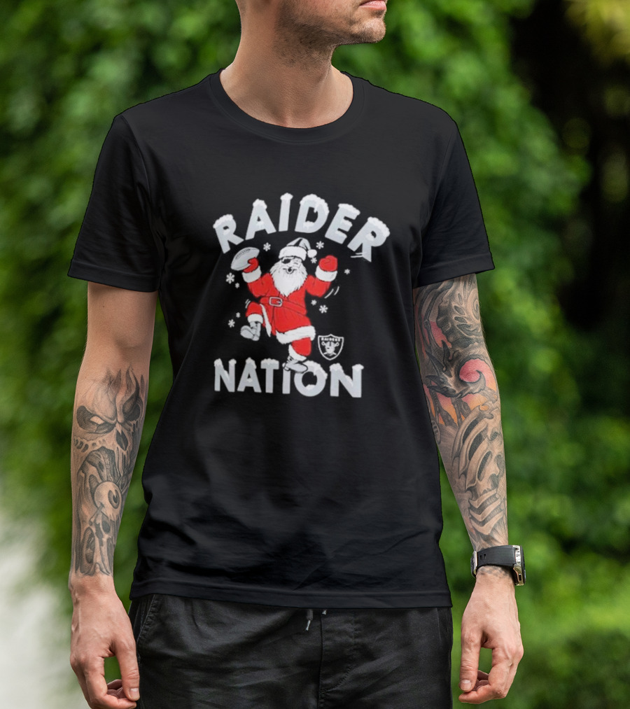 Raider Nation Santa Holiday Las Vegas Raiders Homage Tri-blend T-Shirt