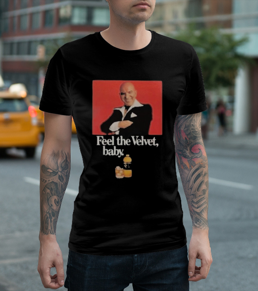 Motorhead711 Telly Savalas Feel The Velvet Baby Drink T-Shirt