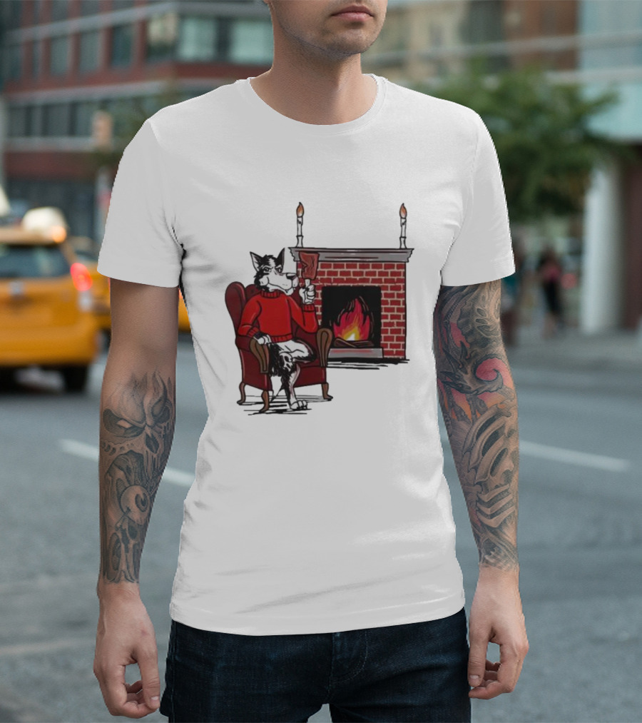 Ncs Fireplace Cozy Winter Wolf by the Hearth T-Shirt