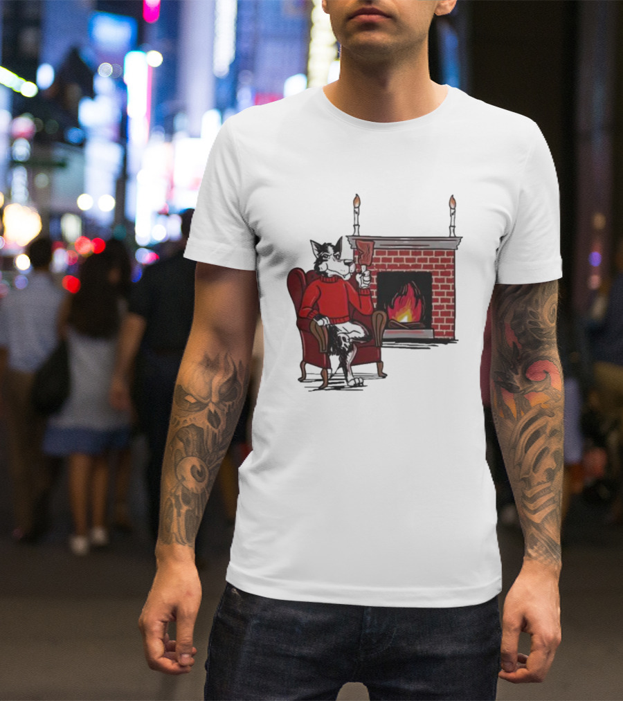 Ncs Fireplace Cozy Winter Wolf By The Hearth T-Shirt