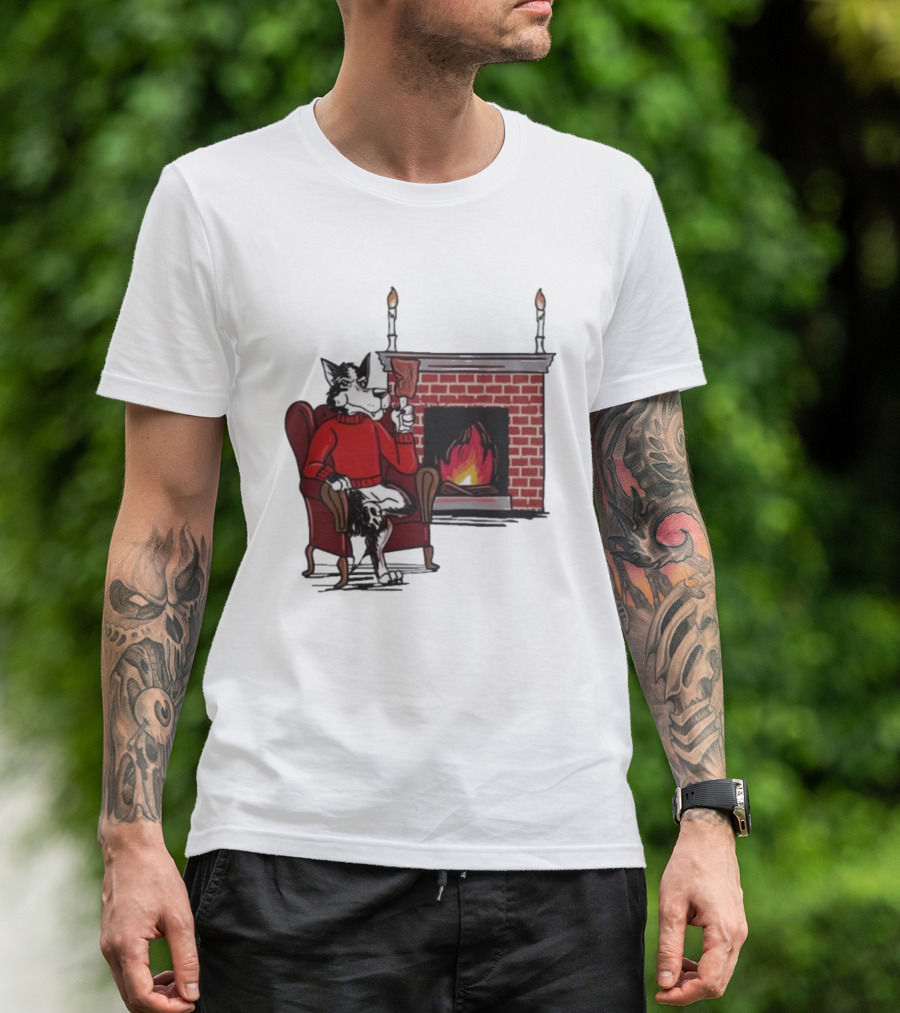Ncs Fireplace Cozy Winter Wolf By The Hearth T-Shirt