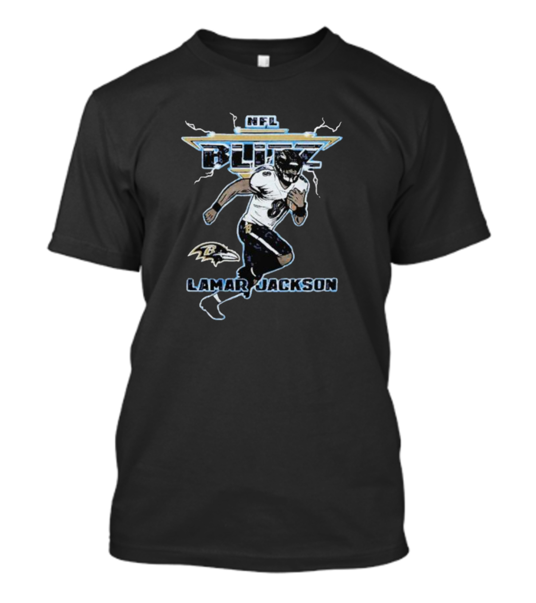 NFL Blitz Baltimore Ravens Lamar Jackson T-Shirt