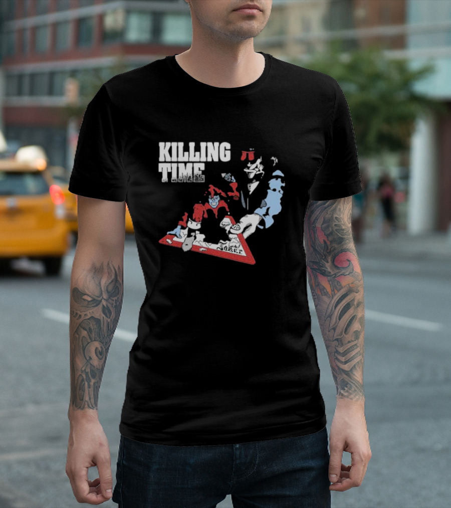 Killing Time Dealer Joker Playing Cards Motif T-Shirt