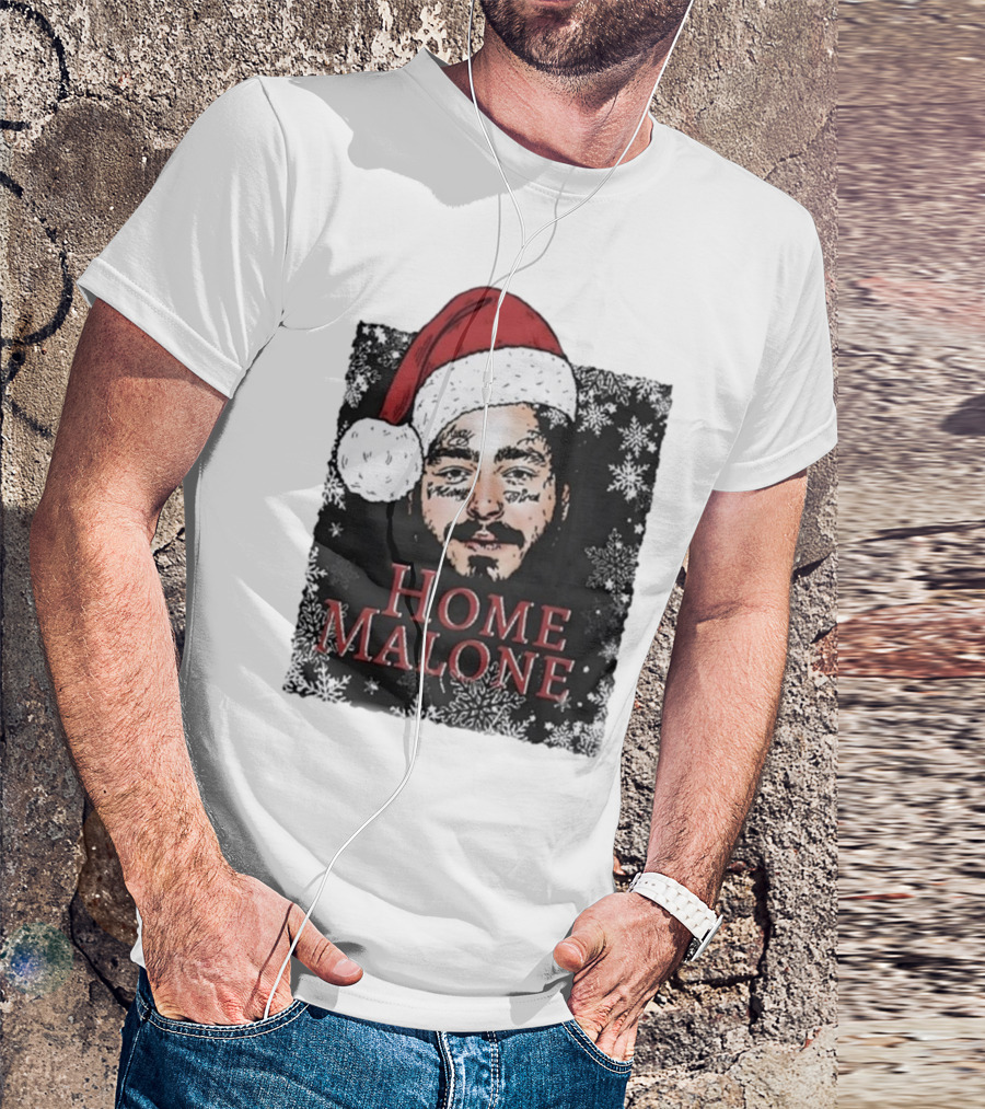 Home Malone Swea Funny Christmas Sweathirt Home Alone Sweathirt Ghost Malone Post Malone Dallas Cowboys Snowflakes Santa Hat T-Shirt