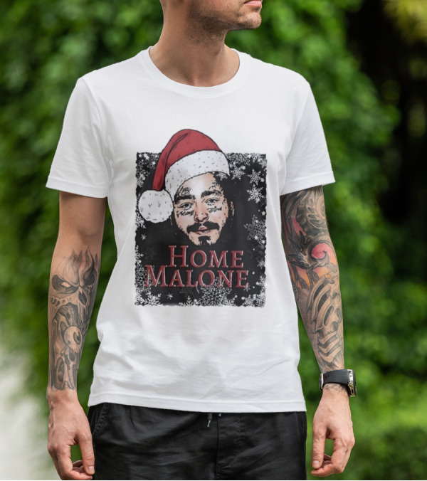 Home Malone Swea Funny Christmas Sweathirt Home Alone Sweathirt Ghost Malone Post Malone Dallas Cowboys Snowflakes Santa Hat T-Shirt