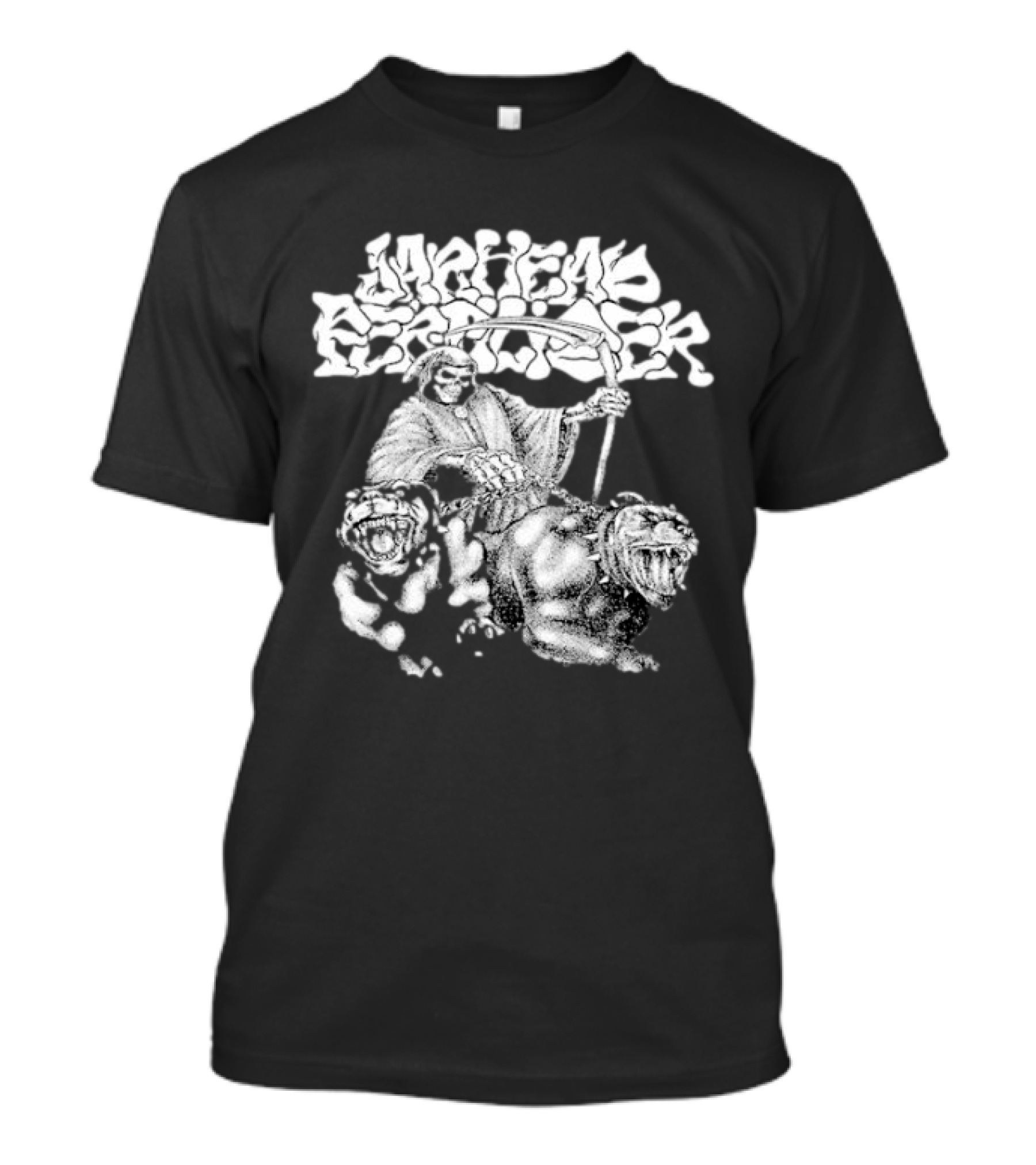 Jarhead Fertilizer Grim Reaper With Pitbull Dogs T-Shirt