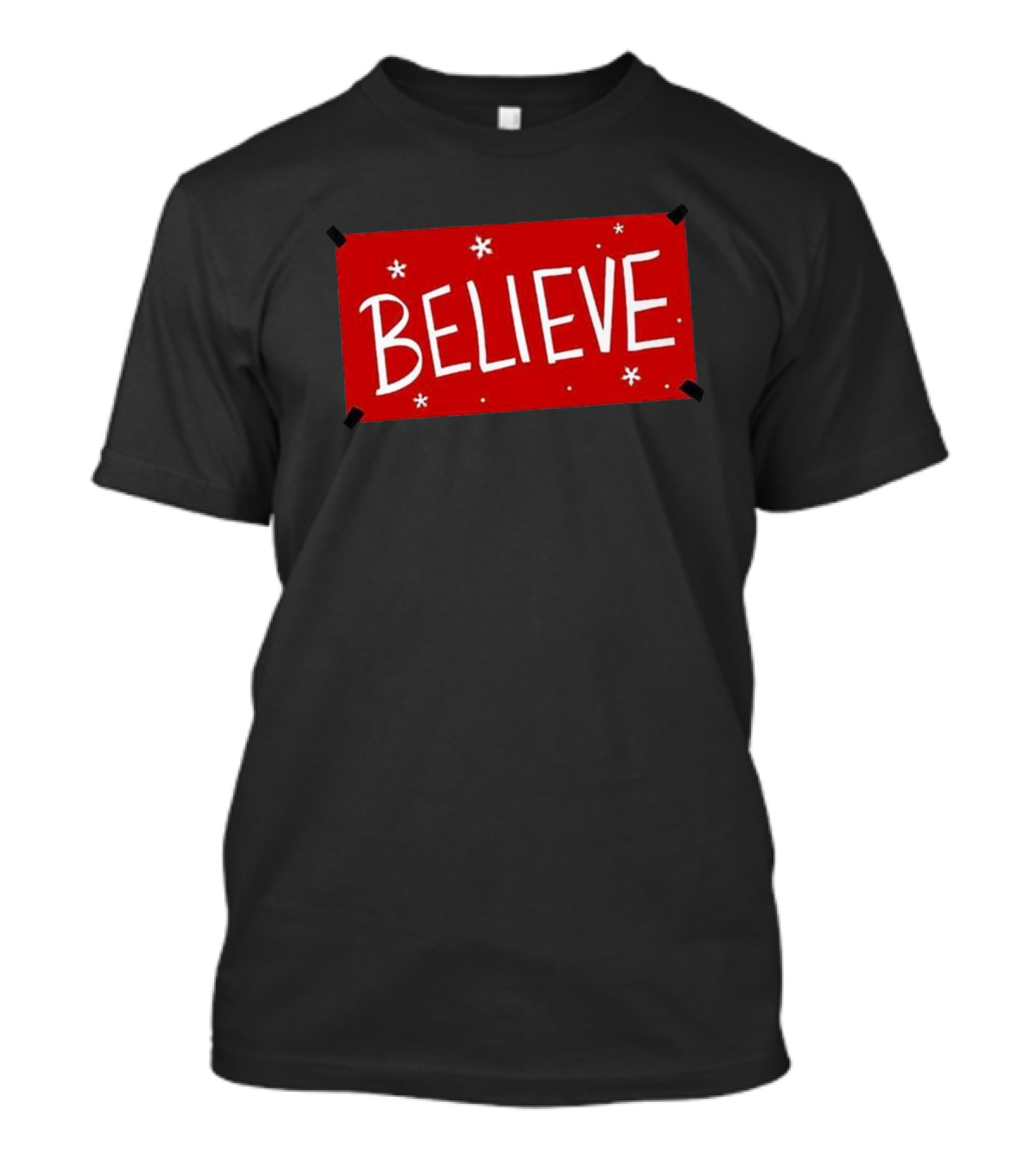 Believe Red Christmas Snowflakes T-Shirt