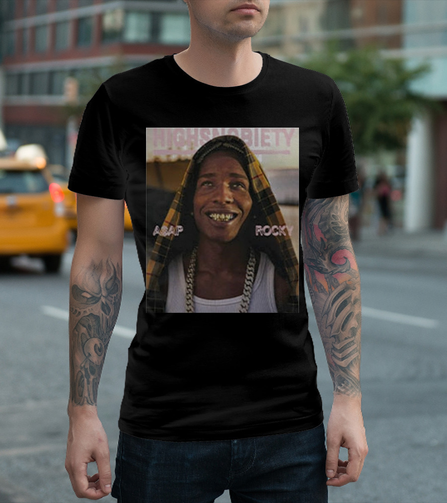 Highsnobiety Asap Rocky Hoodie Chains Grills T-Shirt