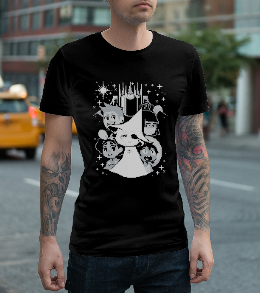 In Stars And Time Characters Pixel Art Cosmic Adventure T-Shirt
