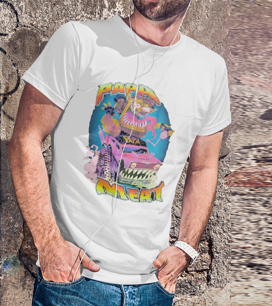 Papa Meat Crazy Monster Truck Adventure T-Shirt