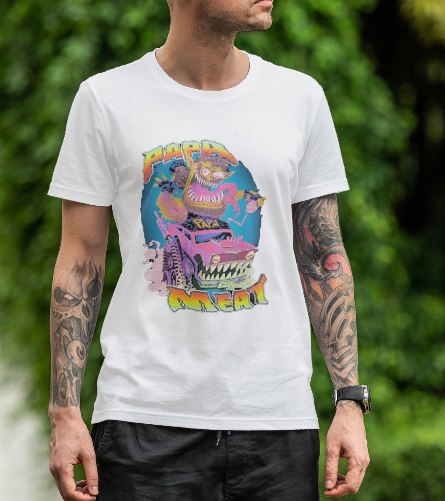 Papa Meat Crazy Monster Truck Adventure T-Shirt