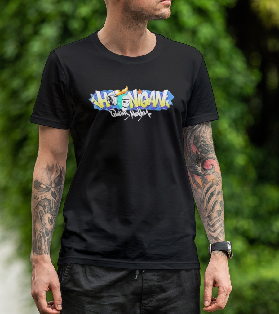 Hoonigan Graffiti Skull Flame Quality Mayhem T-Shirt