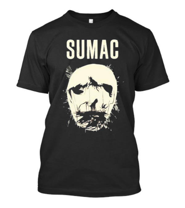 SUMAC Band Monochrome Abstract Face T-Shirt