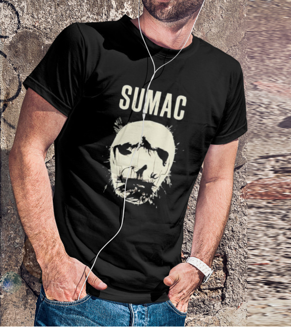 SUMAC Band Monochrome Abstract Face T-Shirt